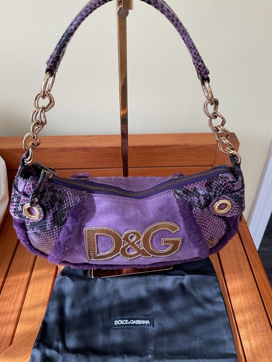 Handbags - Dolce & Gabbana Suede &Shearling Purple  Bag